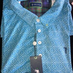 William Murray Golf Blue Geometric Polo